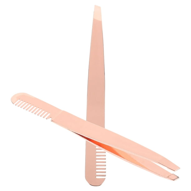 2 pinzas para cejas, herramientas para dar forma a las cejas con punta de peine para mujeres.