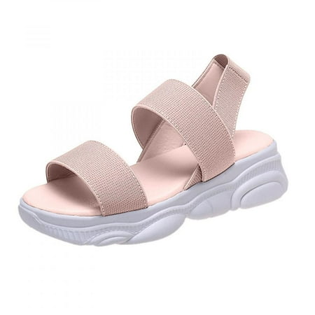 

Homedles Sandals for Women- Open Toe Gift for women Beach Casual Flat Comfortable Platform Sandals Pink