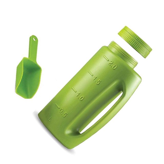 Ounissouiy Kit de esparcidor de fertilizantes de 2L, herramienta de mano, accesorios de plantación universales, jarra de riego ajustable Manual, Jardín y Patio