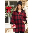 thumbnail image 3 of Catherines Women's Plus Size Long Fleece Coat With Sherpa Lining, 3 of 6