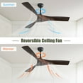thumbnail image 3 of Witaxima 52 Inch Outdoor Ceiling Fan No Light, Black ABS Blades with 6-Speed Reversible DC Motor for Indoor and Outdoor Use in Living Room, Bedroom, 3 of 7