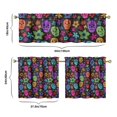 thumbnail image 6 of 3 Pack Artistic Tier Curtains for Kitchen - Abstract Geometric Floral & Skull Print, Mystic Bone & Butterflies Design, Farmhouse Caf Window Treatment Panels with Rod Pocket, 6 of 6