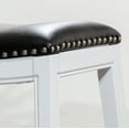 thumbnail image 3 of Dtwnek 24" Counter Stool, White Finish, Black Leather Seat Barstool for Home Bar Dining Room, 3 of 5