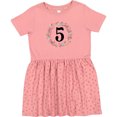 thumbnail image 3 of Inktastic 5th Birthday Flowered Wreath 5 Year Old Girl Girls Toddler Dress, 3 of 5