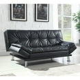 thumbnail image 2 of Bowery Hill Faux Leather Sleeper Sofa in Black and Chrome, 2 of 4