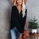 thumbnail image 5 of Round Neck Tops, Breathable Button Comfortable Women Casual Blouse  For Office For Female For Dating ANGGREK Negro L, 5 of 6