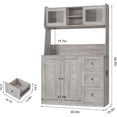 thumbnail image 3 of Studyset 67" Tall Kitchen Hutch Storage Cabinet, Kitchen Pantry Cabinet with Storage, Buffet Cabinet with Countertop for Microwave Stand, Tall Sideboard Storage Hutch Cabinets with LED, 3 Drawers & Ad, 3 of 8