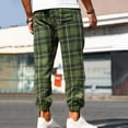 thumbnail image 5 of YABCSAZ Men's Plaid Sweatpants Casual Loose Fit Casual Pants Drawstring Tapered Swaterpants Lightweight Joggers with Pockets for Workout, Running Training Hiking Jogging, 5 of 8