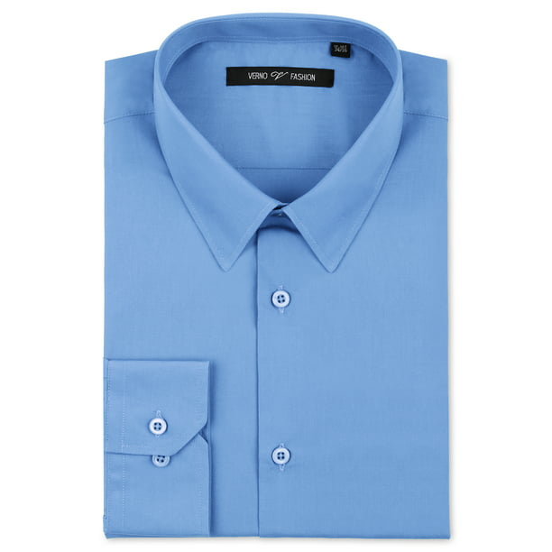 Zenbriele - Men's Slim Fit Dress Shirt Solid Spread Collar Men Shirts ...