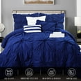 thumbnail image 2 of Elegant Comfort Amy 12-Piece Oversized Comforter, Bed-in-a-Bag Including 6-Piece Sheet Set Featuring Smart Pockets and Matching Decorative Pillows, Amy 12PC Oversized Comforter, King, Blue, 2 of 4