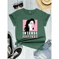 thumbnail image 2 of FIUFY Women INTENSE FEELING Short Sleeve Graphic T-Shirts Summer Casual Tee Tops, 2 of 5