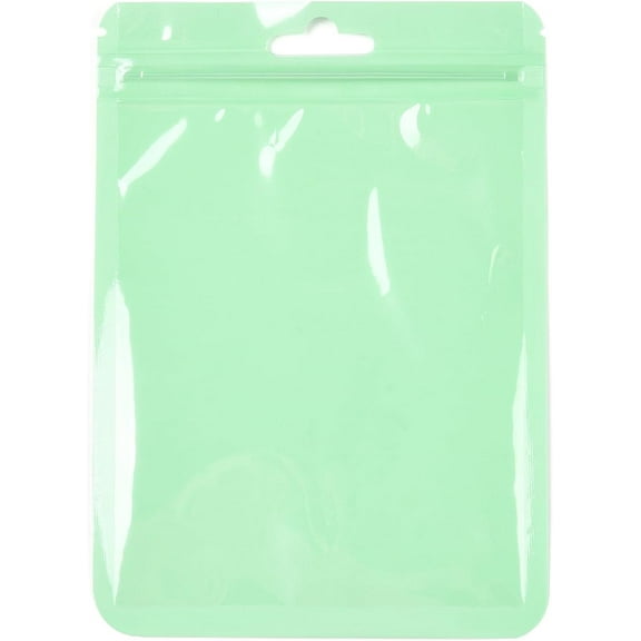 100Pcs 3x4 inch Macaron Color Plastic Zip Lock Bags Cellophane Bags Top Seal Self Seal Bags for Gift Packaging Treats Favors Storage Pale Green Thickness: 2 Mil(0.05mm) Making DIY