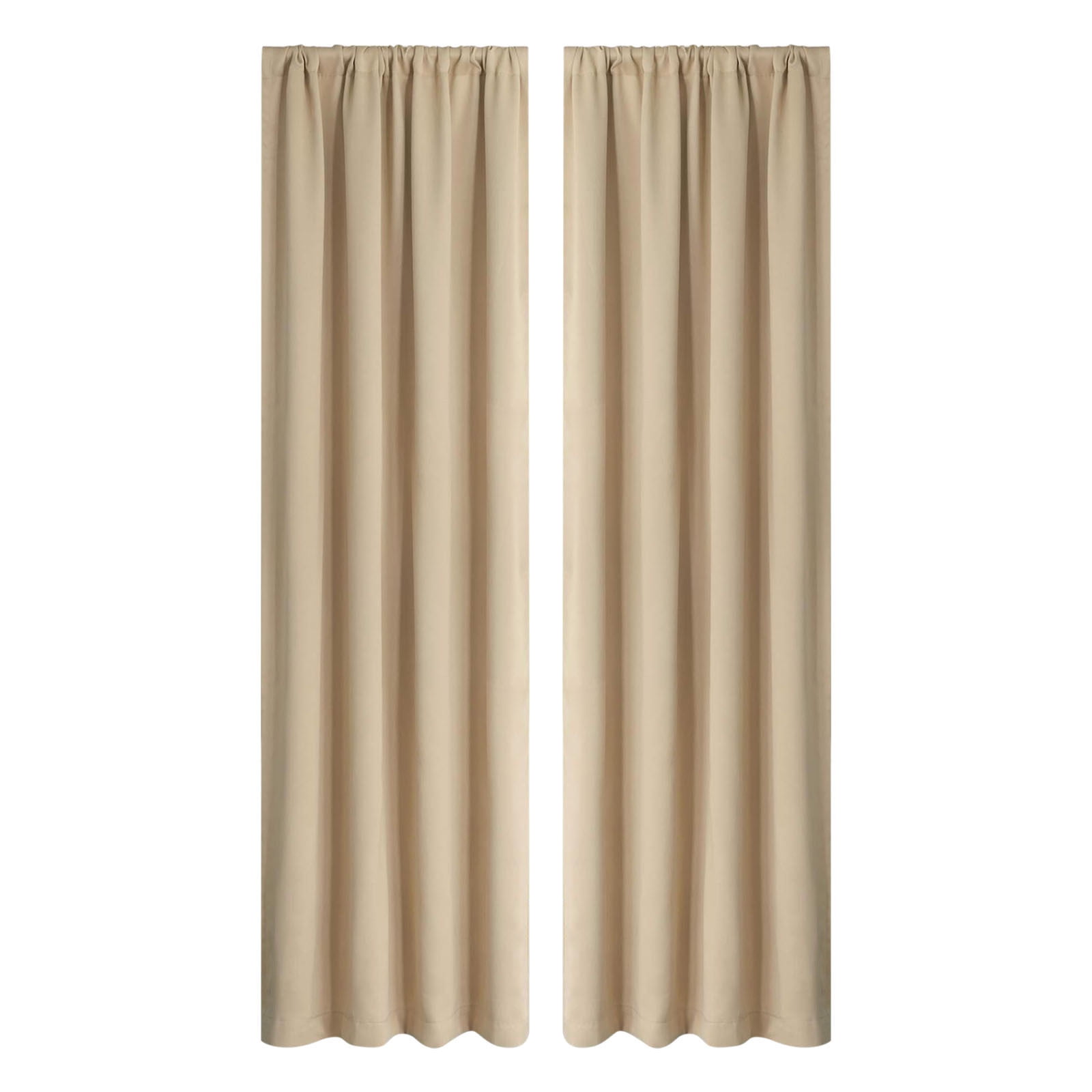 100% Blackout Curtains for Bedroom 84 Inches Long, Back Tab/Rod Pocket Living Room Drapes, Thermal Insulated Blackout Curtains 2 Panels Set, 38" W x 84" L, Beige
