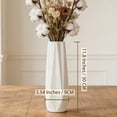 thumbnail image 3 of JILIJIA 12-Inch Tall Textured Decorative Flower Vase, White Ceramic Vase for Home Decor, 3 of 9