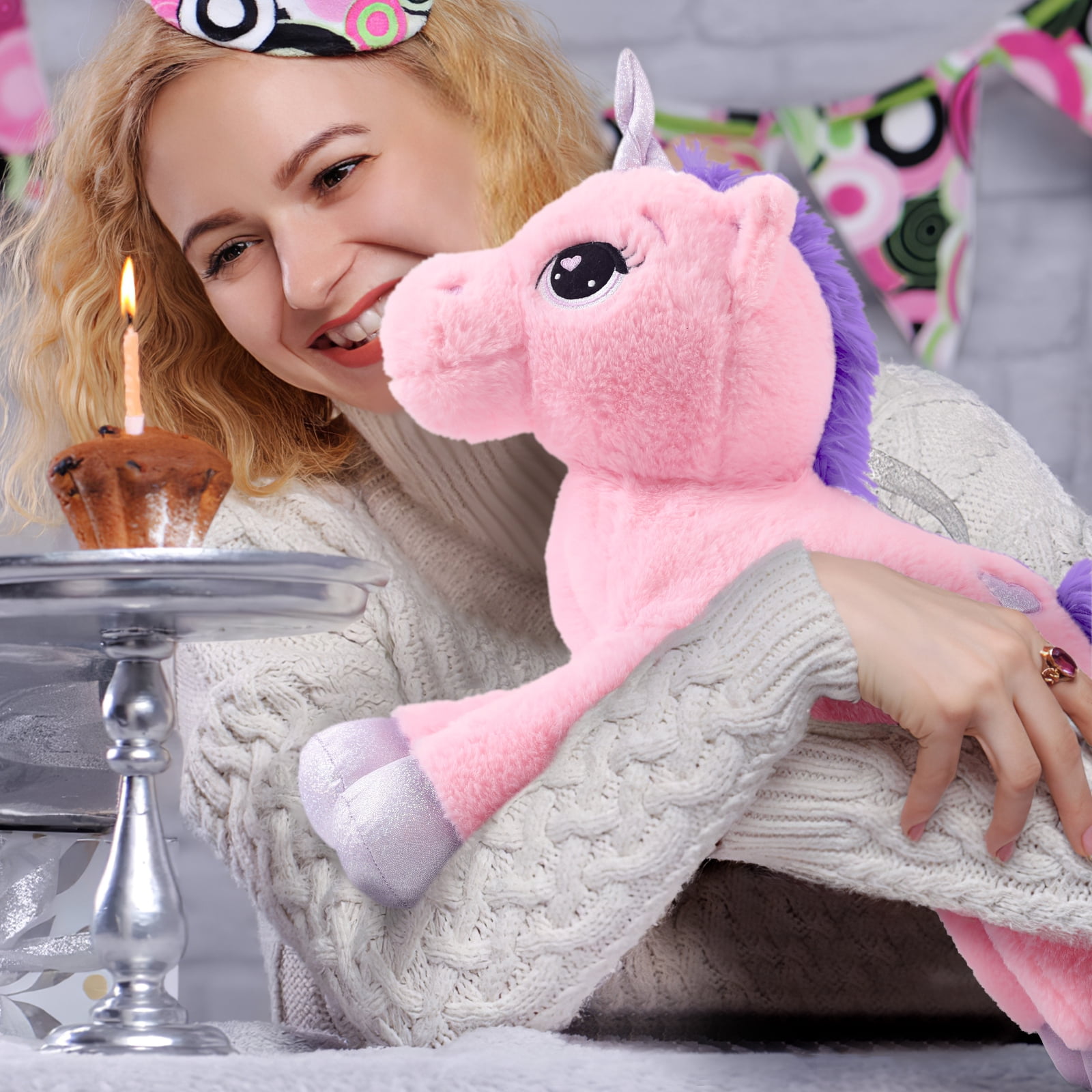 MorisMos Giant Unicorn Stuffed Animal 24'' Soft Unicorn Plush Toy