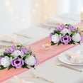 thumbnail image 5 of Blosmon Flower Kissing Balls Wedding Centerpieces 2 Pcs Spring Artificial Roses Flowers Lilac & White Floral Arrangements, 5 of 9