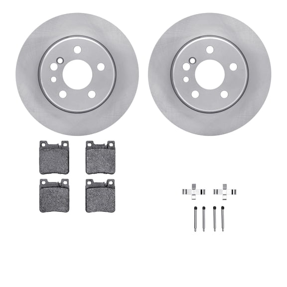 Dynamic Friction Company Rear Brake Rotors with 5000 Euro Ceramic Brake Pads includes Hardware 6612-63163