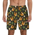 thumbnail image 2 of Picia Forest Squirrel pattern Mens Swim Trunks with Compression Liner Stretch Beach Shorts Quick Dry with Zipper Pockets No-Chafing Board Shorts-, 2 of 9