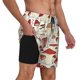 thumbnail image 2 of Balery Cartoon Mushrooms Bañador para hombre, shorts de playa de secado rápido con entrepierna y forro de compresión-Medium, 2 of 6