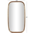 thumbnail image 3 of DecMode 22" x 40" Brown Wall Mirror with Natural Wood Grain and Rounded Edges, 3 of 10