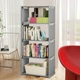 ZhdnBhnos 4 Tiers Bookcase Bookshelf Toys Clothes Book Storage Rack ...