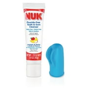 NUK Grins and Giggles Three-Sided Baby Fingerbrush and Cleanser Set, Apple Banana, 1.4 oz