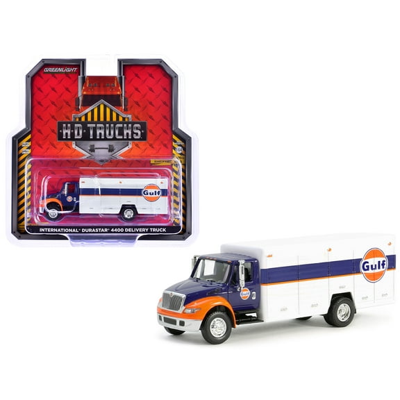 International Durastar 4400 Delivery Truck "Gulf Oil" Dark Blue and White "H.D. Trucks" Series 25 1/64 Diecast Model Car by Greenlight