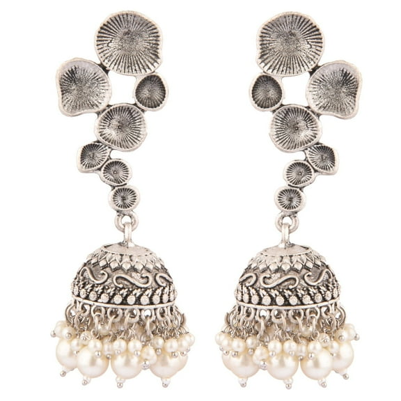Efulgenz Indian Oxidized Jewellery Boho Hoop Earrings Jhumka Jhumki Dangle Earrings for Women
