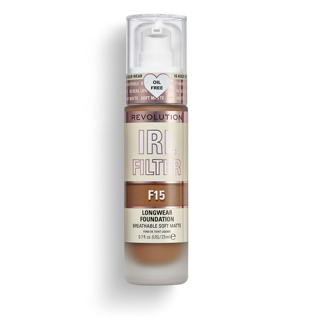 Filtro Foundation Revolution Beauty IRL F15, 20 ml, vegano