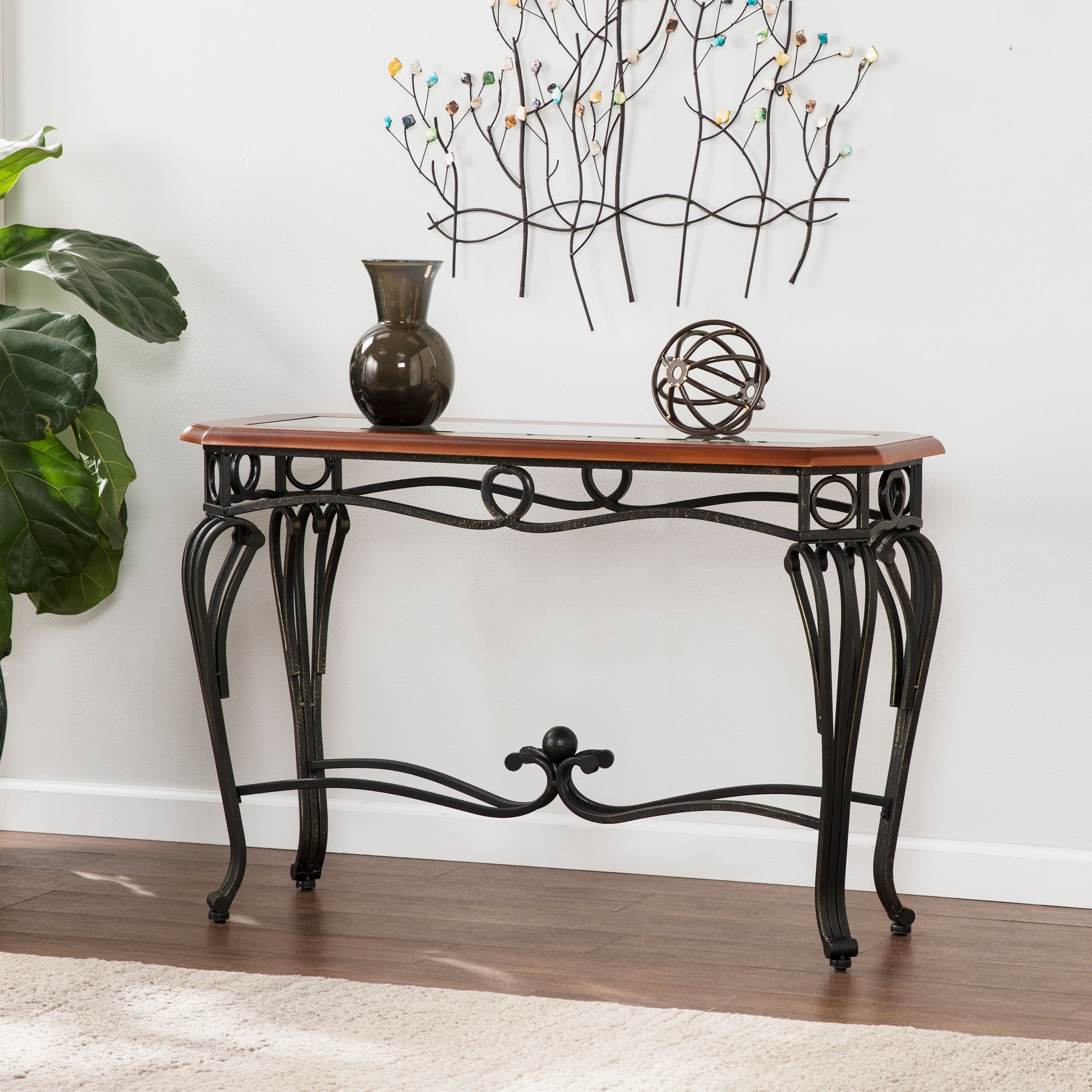 Southern Enterprises Aberdeen Sofa Table Dark Cherry Metal Glass Southern Enterprises Aberdeen Sofa Table Dark Cherry Metal Glass Com