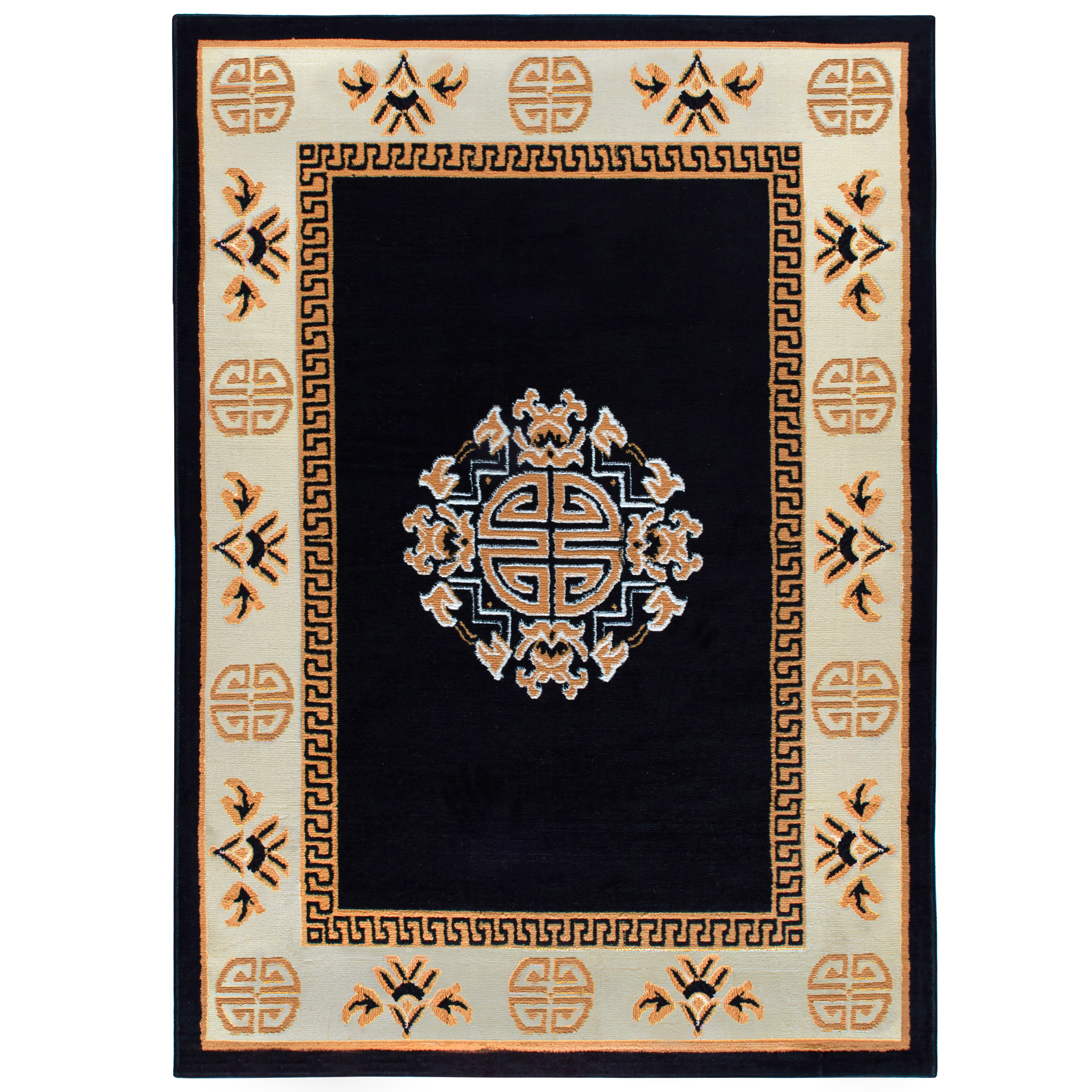 Home Dynamix 7114-502 Sultan Transitional Area Rug 8x10 Black/Gold 