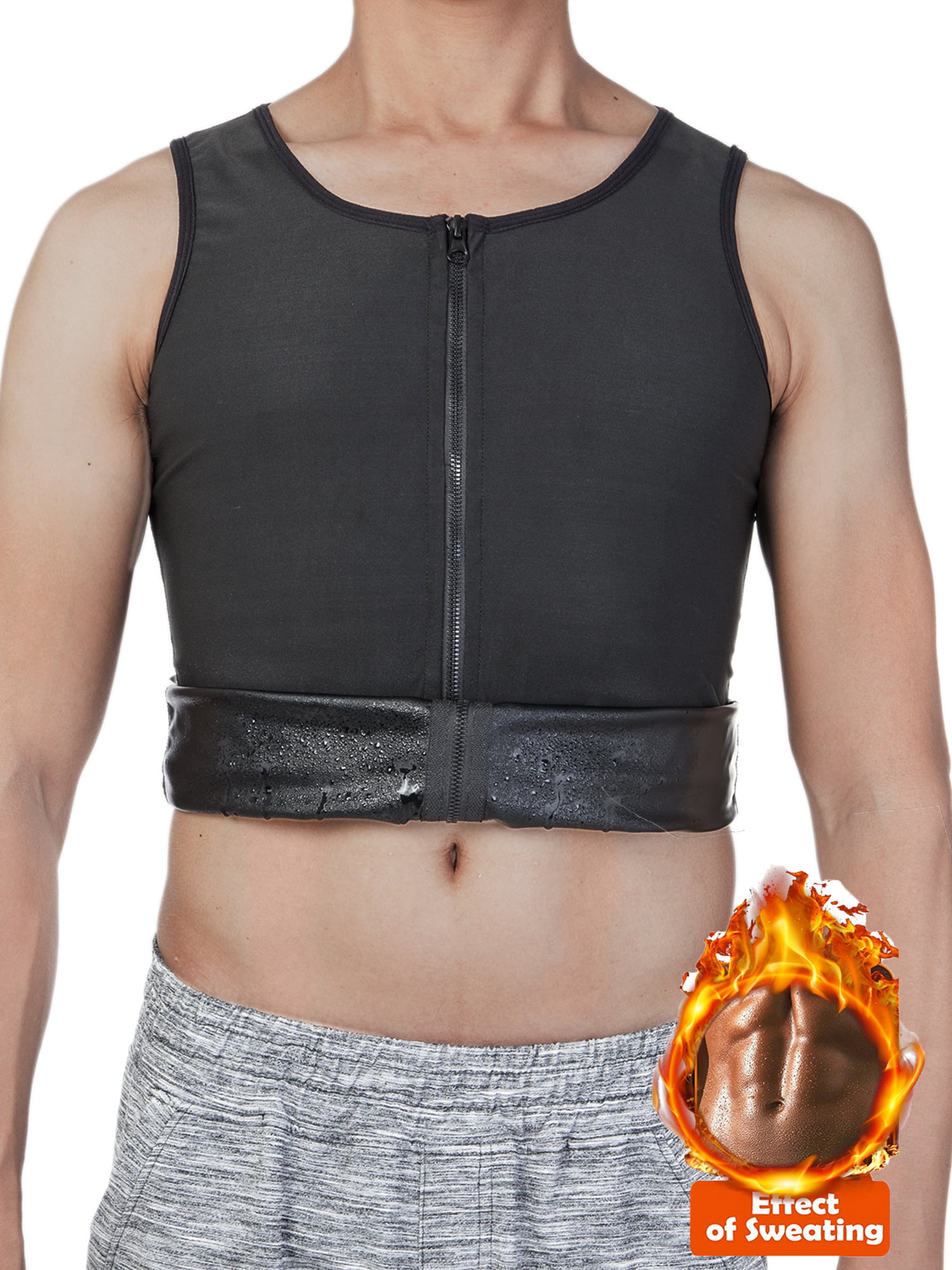 Mens Compression Shirt Slimming Body Shaper Vest Workout Tank Tops Abs Abdomen Undershirts 