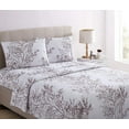 thumbnail image 2 of Spirit Linen Home - Queen Microfiber Foliage White/Lilac Sheet Set, 2 of 2