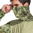 thumbnail image 4 of Men's Fishing Shirts Upf 50+ UV CamouflageShirt Long Sleeve Summer Outdoor Fishing Cooling Shirts with Mask,Green M, 4 of 5