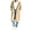 Khaki, variant on Womens Jackets Long Length Hooded Long Sleeve Pocket Zip-up Jacket
