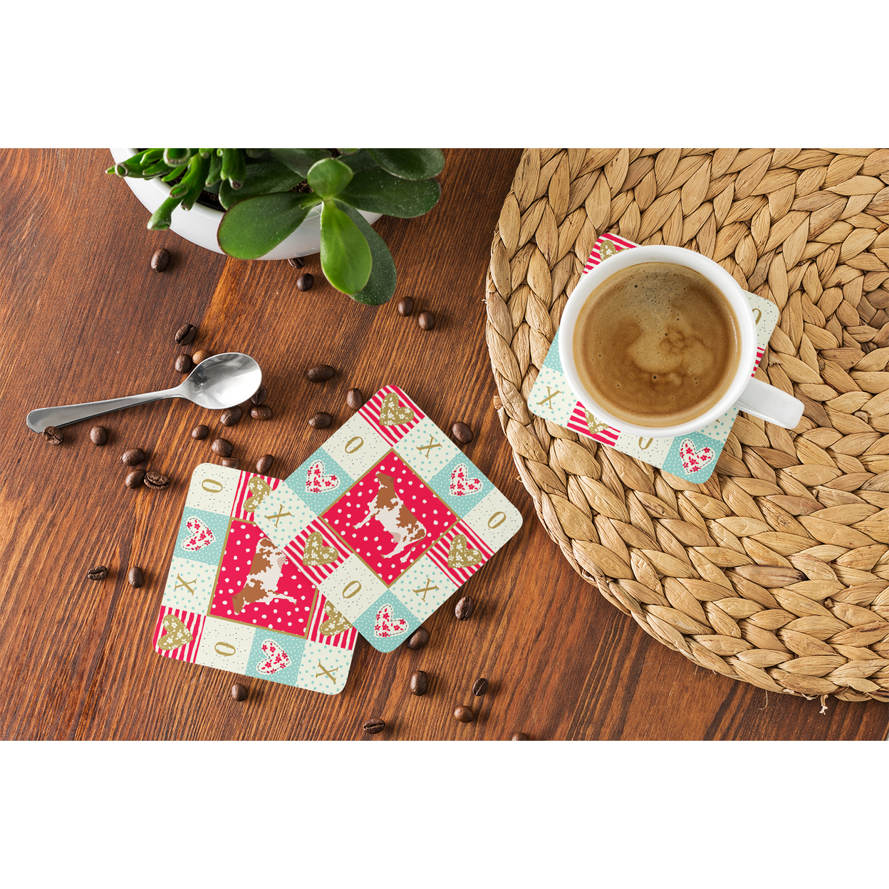 Ayrshire Cow Love Foam Coaster Set of 4