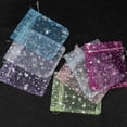 thumbnail image 6 of 50pcs/bag Silver Color Gypsophila Organza 10x12cm Christmas Drawstring Gift Bag Charm Jewelry Packaging Bags & Pouches purple 10x12cm, 6 of 6