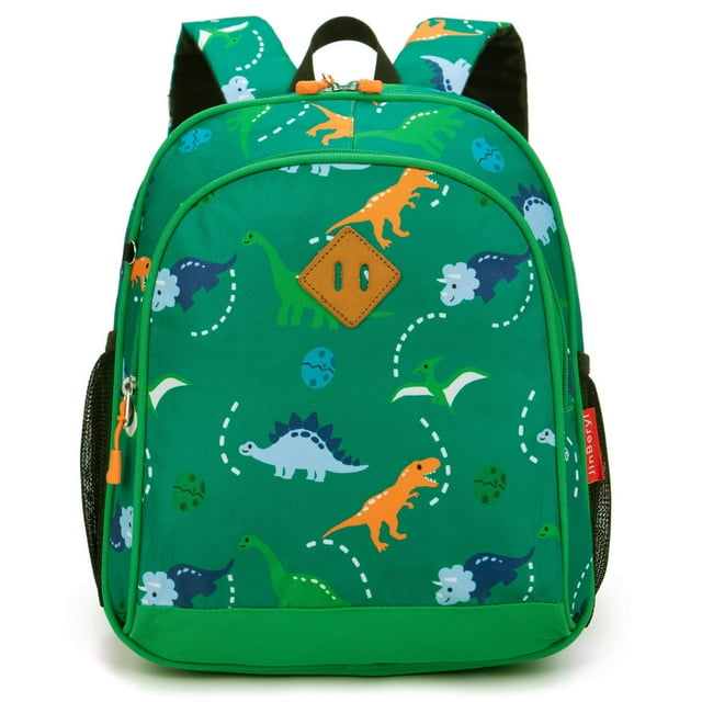 Mochila JinBeryl para Niños Pequeños 15 Pulgadas Color Verde Dinosaurio