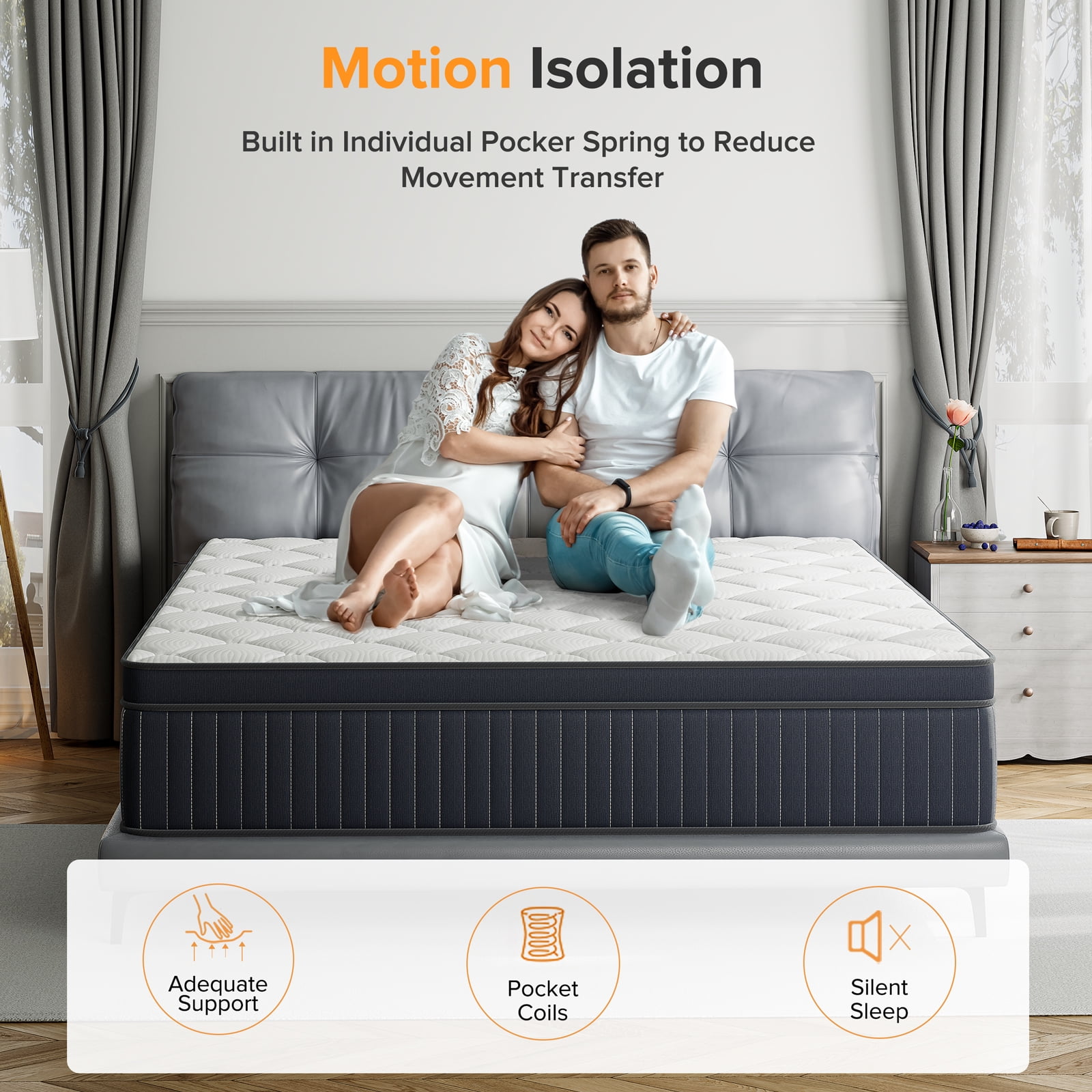 Full Mattress, Babo Care 12 Inch Cooling-Gel Memory Foam and Individually Pocket Innerspring Hybrid Mattress, Full Bed Mattress in a Box, CertiPUR-US Certified, Medium Full Size Mattress