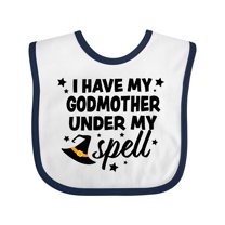 Inktastic I Have My Godmother Under My Spell with Cute Witch Hat Boys or Girls Baby Bib