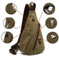 thumbnail image 4 of Egoelife Sling Bag Backpack Crossbody Shoulder Chest Bag for Men Women Vintage Canvas Daypack Multipurpose - Coffee, 4 of 9