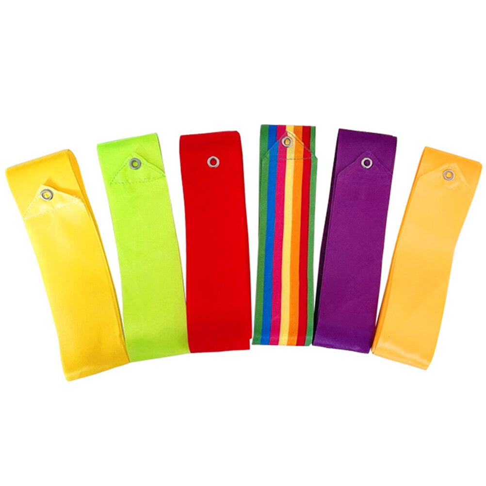 6Pcs Dance Ribbons Colored Dancing Ribbons Gymnastics Dancing Ribbon