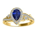 thumbnail image 2 of Mauli Jewels 1.35 Carat Pear Shape Tanzanite And Diamond Gemstone Ring For Women's  Every Occasion in 10K Yellow Gold, 2 of 5