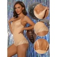 thumbnail image 3 of DARING DIVA Lace Shapewear Bodysuit Backless V Neck Tank Tops XS Beige, 3 of 6