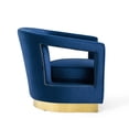 thumbnail image 3 of Modway Frolick Performance Velvet and Stainless Steel Armchair in Navy, 3 of 9