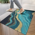thumbnail image 4 of Blue Gold Wave Marble Pattern Door Rugs,Washable Non Slip Door Mats Indoor,Decorative Door Mats,Entry Mat Indoor for Entrance,Bedroom,Kitchen,Bathroom,17"x30", 4 of 6