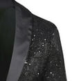 thumbnail image 4 of Gubotare Big And Tall Jacket Jacket Goth Fit Suit Praty Outwear Coat Men's Sequin Tuxedo (Black, M), 4 of 5