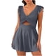 thumbnail image 2 of Augper Women's Swimsuit Ruffle Cutout Swimdress V Neck Wrap Swimwear, 2 of 9