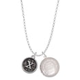 thumbnail image 1 of Delight Jewelry Silvertone Antiqued Round Seal - Initial - X - To the World You are a Mother Locket Necklace, 1 of 4