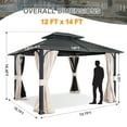 thumbnail image 4 of COOS BAY 14 Ft. W x 12 Ft. D Hardtop Gazebo with Curtains and Netting, 4 of 7